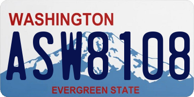 WA license plate ASW8108