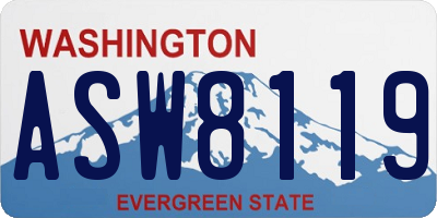 WA license plate ASW8119