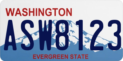 WA license plate ASW8123