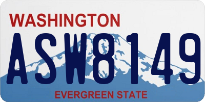 WA license plate ASW8149