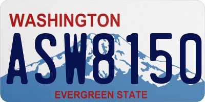 WA license plate ASW8150