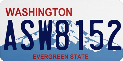 WA license plate ASW8152
