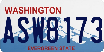 WA license plate ASW8173