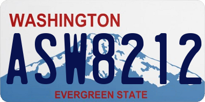 WA license plate ASW8212