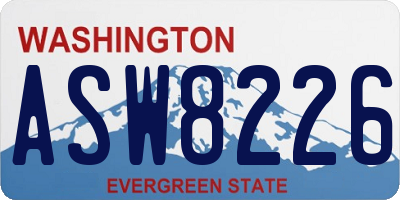 WA license plate ASW8226
