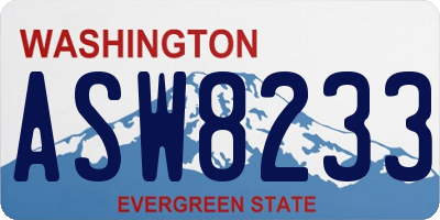 WA license plate ASW8233