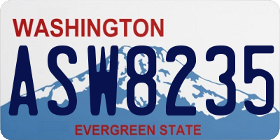 WA license plate ASW8235