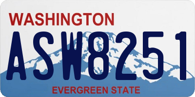 WA license plate ASW8251