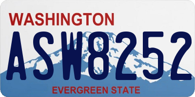 WA license plate ASW8252