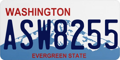 WA license plate ASW8255