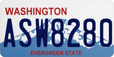 WA license plate ASW8280