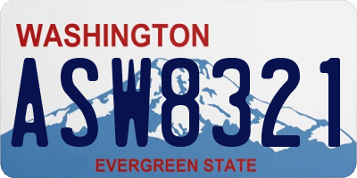 WA license plate ASW8321