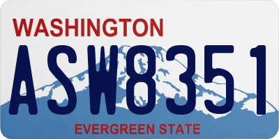 WA license plate ASW8351