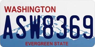 WA license plate ASW8369