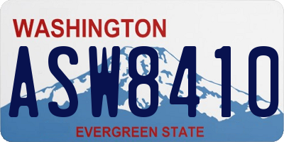 WA license plate ASW8410