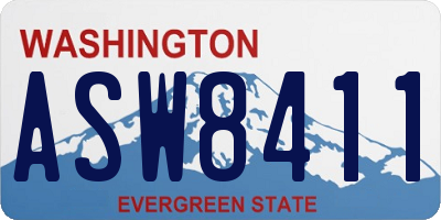 WA license plate ASW8411