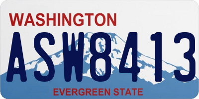 WA license plate ASW8413