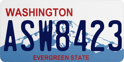 WA license plate ASW8423