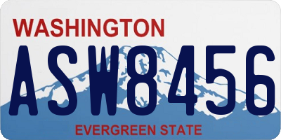 WA license plate ASW8456