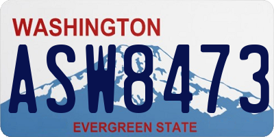 WA license plate ASW8473