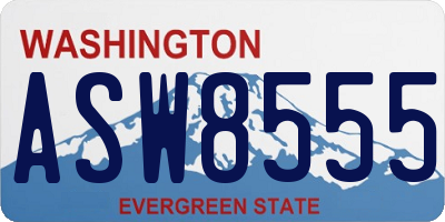 WA license plate ASW8555
