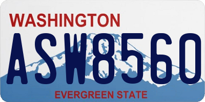 WA license plate ASW8560