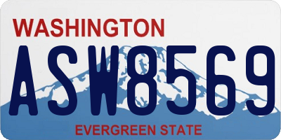 WA license plate ASW8569