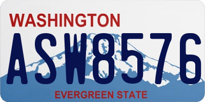 WA license plate ASW8576