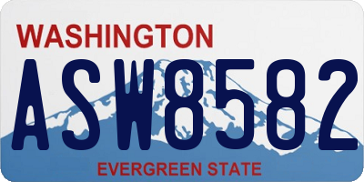 WA license plate ASW8582