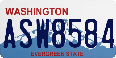 WA license plate ASW8584