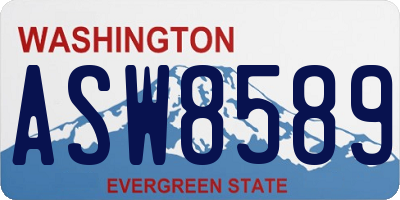 WA license plate ASW8589