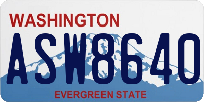 WA license plate ASW8640