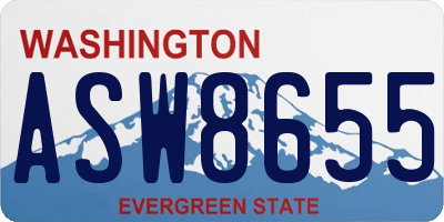 WA license plate ASW8655