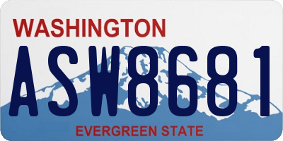 WA license plate ASW8681