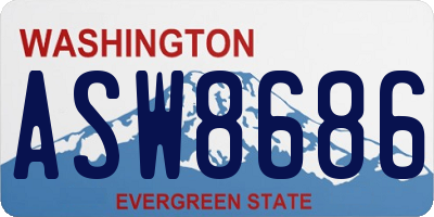 WA license plate ASW8686