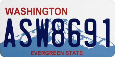 WA license plate ASW8691
