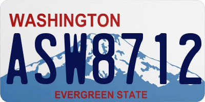 WA license plate ASW8712