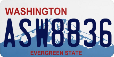 WA license plate ASW8836