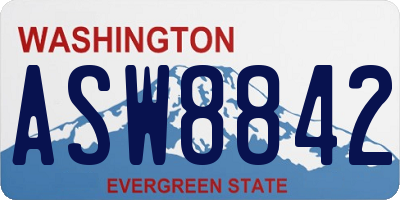 WA license plate ASW8842