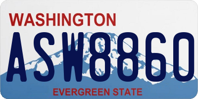 WA license plate ASW8860