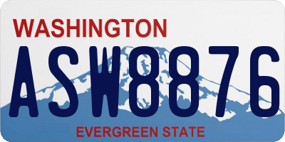 WA license plate ASW8876
