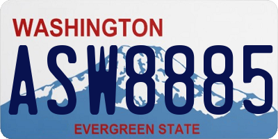 WA license plate ASW8885