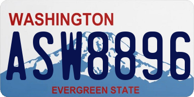 WA license plate ASW8896