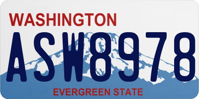 WA license plate ASW8978