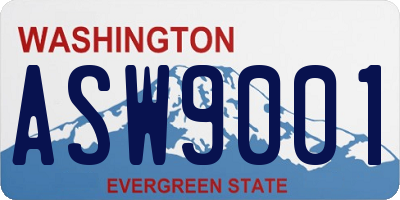 WA license plate ASW9001