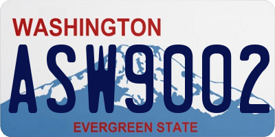 WA license plate ASW9002
