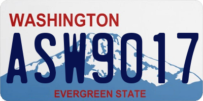 WA license plate ASW9017