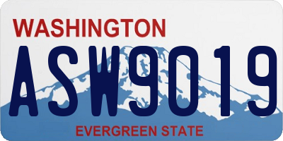 WA license plate ASW9019