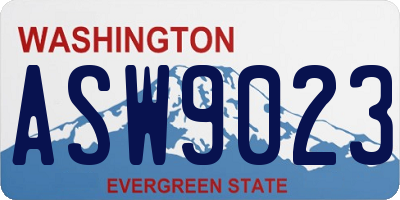 WA license plate ASW9023