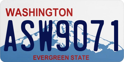 WA license plate ASW9071